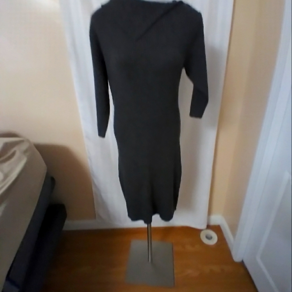 Cynthia Rowley knit Ribbed sweater grey dress large